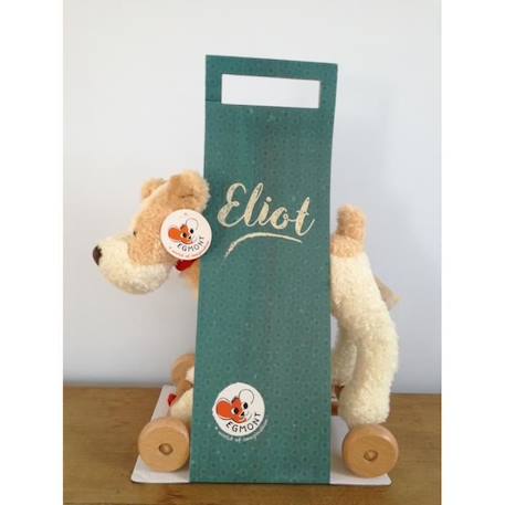 Peluche à tirer Egmont Toys Eliot le chien en bois - Look vintage et poil doux - Pour enfant de 12 mois et plus - Blanc BLANC 2 - vertbaudet enfant 