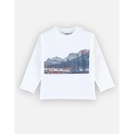 T-shirt manches longues en jersey imprimé montagne BLANC 2 - vertbaudet enfant 