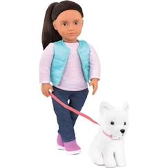 Jouet-Poupons et poupées-Poupées mannequins et accessoires-Poupée 46 cm Our Generation avec Chien Cassie - Rose - Pour Enfant dès 3 ans