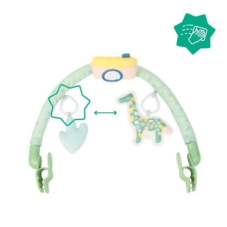 BADABULLE Arche d'éveil bébé universelle, 3 jouets sensoriels, facile à positionner avec clips rotatifs à 360° VERT 4 - vertbaudet enfant 