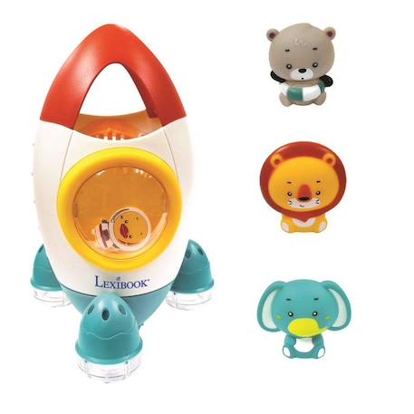 Jeu de bain fusée avec 3 animaux souples - LEXIBOOK - pour enfants de 18 mois et plus - jets d'eau tournants VERT 1 - vertbaudet enfant 