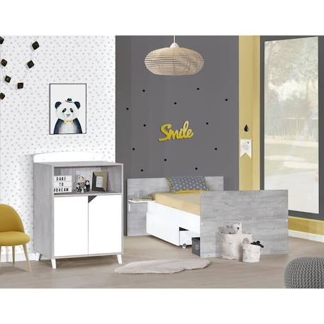 Lit Combiné - BABY PRICE - Scandi Gris - Evolutif - 120x60 en 90x190 GRIS 6 - vertbaudet enfant 