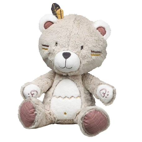 Doudou Ours en velours beige - SAUTHON - Timouki - Mixte - Bébé - 27x17x12cm BEIGE 1 - vertbaudet enfant 