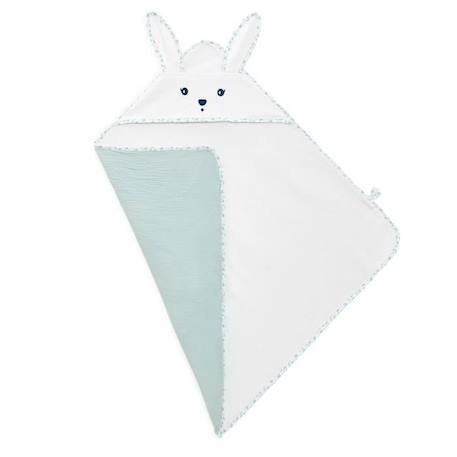 Cape de bain lapin colombe - Kaloo bleu - 100% coton - 75 x 75 cm BLEU 1 - vertbaudet enfant 