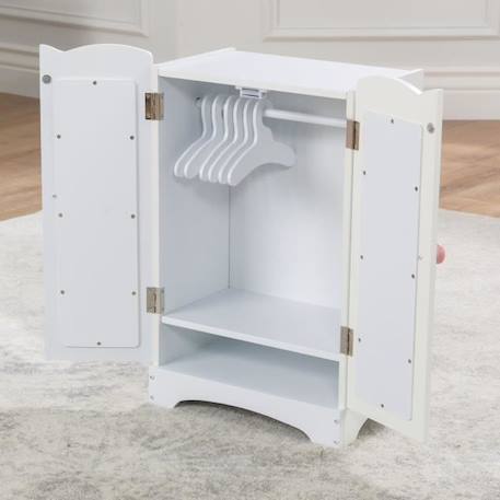 KidKraft - Armoire Poupée en Bois Lil' Doll,  accessoire pour poupées BLANC 4 - vertbaudet enfant 