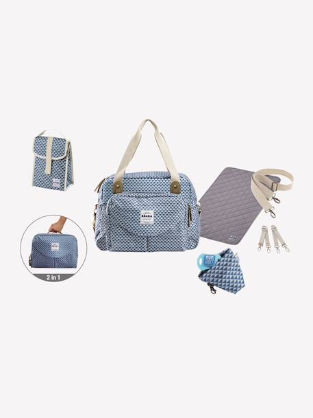 Sac à langer Genève II BEABA bleu imprimé+gris 7 - vertbaudet enfant 