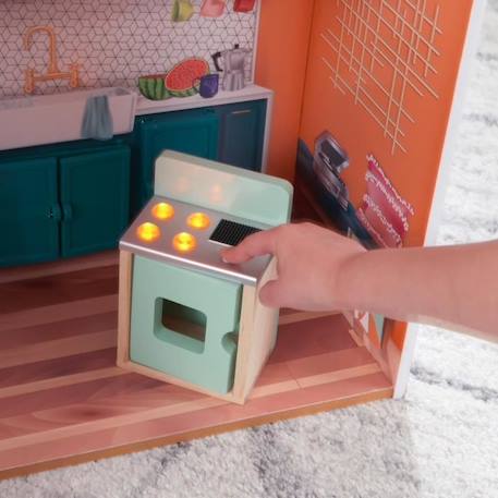 KidKraft - Maison de poupées Marlow en bois avec 14 accessoires inclus, son et lumière ORANGE 4 - vertbaudet enfant 