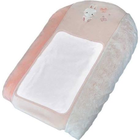 Matelas à  langer avec housse Lapinou - Rose - 50 x 75  cm BLANC 1 - vertbaudet enfant 