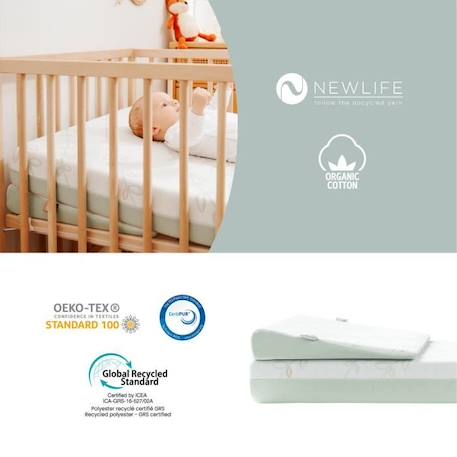 BABYMOOV Plan incliné Cosymat Antibactérien, élimine naturellement les bactéries, adapté aux matelas 60x120 cm BLANC 6 - vertbaudet enfant 