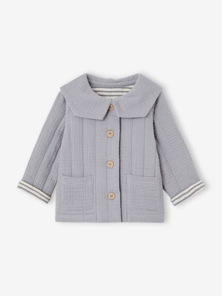 Veste en gaze de coton Bébé personnalisable bleu jean 3 - vertbaudet enfant 