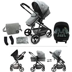 Poussette combinée 3 en 1 NANIA GIULIA + Siège auto BEONE EVO R129  40-85 cm - Nacelle de 0 à 6 mois  - vertbaudet enfant