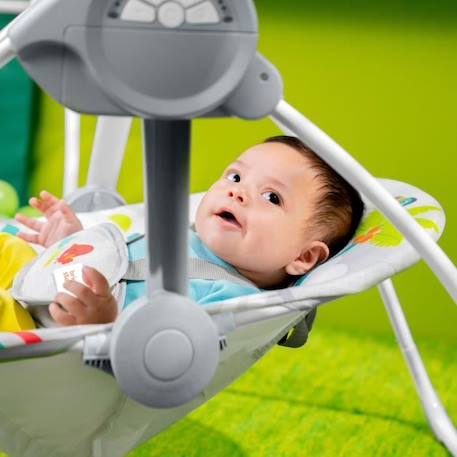 BRIGHT STARTS Playful Paradise balancelle portable pour bébé, compacte et automatique avec musique, dès la naissance GRIS 5 - vertbaudet enfant 