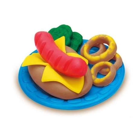 Set pâtes à modeler - PLAYDOH - Burger Party - Accessoires pour créer des hamburgers et hot-dogs - Dès 3 ans BLEU 4 - vertbaudet enfant 