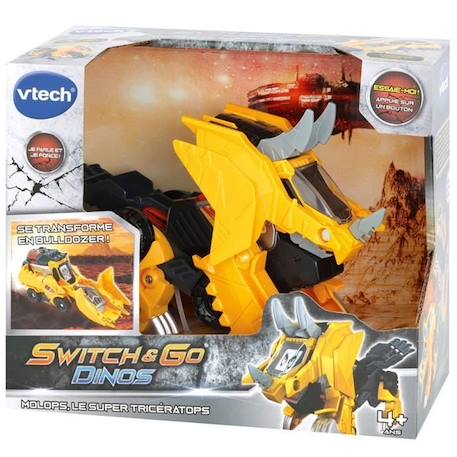 VTECH - Switch & Go Dinos - Molops, Super Tricératops (Pelleteuse) JAUNE 5 - vertbaudet enfant 