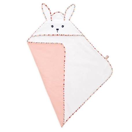 Cape de bain lapin coquelicot - Kaloo rose - 75x75 cm - 100% coton ROSE 1 - vertbaudet enfant 