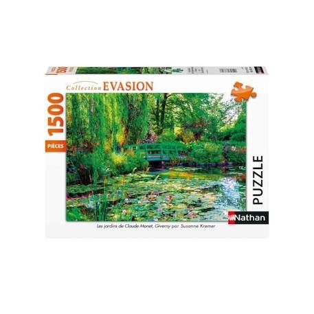 Puzzle 1500 pièces - NATHAN - Les jardins de Claude Monet à Giverny - Architecture et monument - Vert - Mixte VERT 2 - vertbaudet enfant 