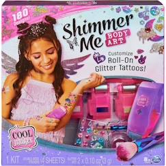 Jouet-Activités artistiques et musicales-Loisirs créatifs-COOL MAKER - Shimmer Me Body Art - Machine à Tatouages pour enfants - 180 motifs Avec Couleurs Strass et Paillettes