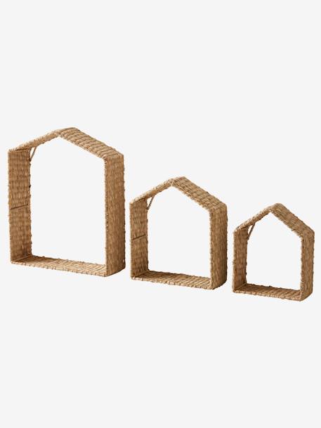 Lot de 3 étagères maison en matière naturelle herbier beige 1 - vertbaudet enfant 