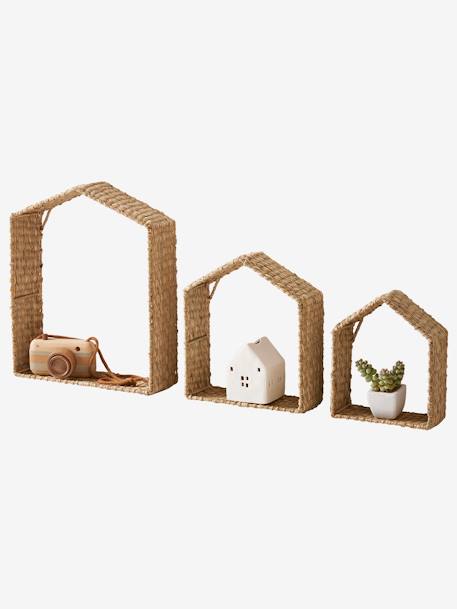 Lot de 3 étagères maison en matière naturelle herbier beige 2 - vertbaudet enfant 