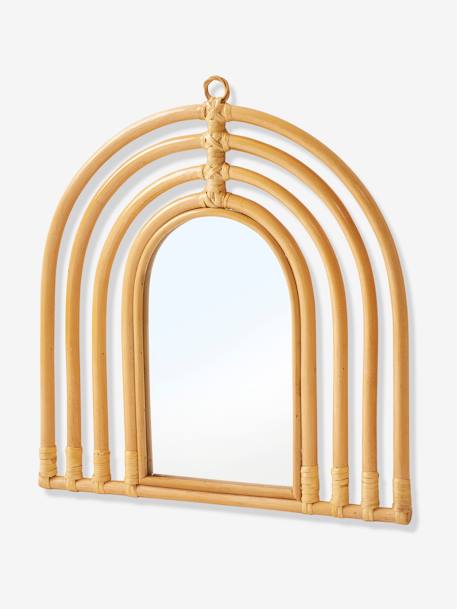 Miroir arc-en-ciel en rotin beige 1 - vertbaudet enfant 