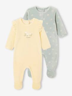 Lot de 2 dors-bien bébé en velours  - vertbaudet enfant