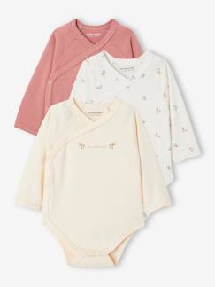 Lot de 3 bodies assortis "joli coeur" bébé naissance en coton biologique  - vertbaudet enfant