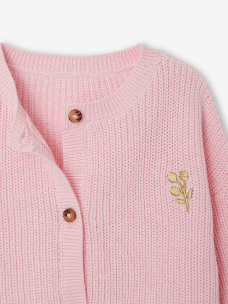 Gilet bébé en côtes anglaises motif irisé écru+rose 11 - vertbaudet enfant 