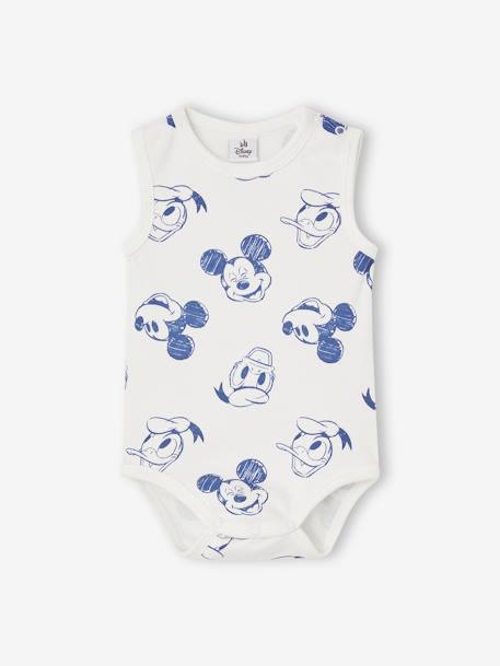 Lot de 2 bodies bébé sans manches Disney® Mickey et Donald Bleu ciel + blanc 2 - vertbaudet enfant 