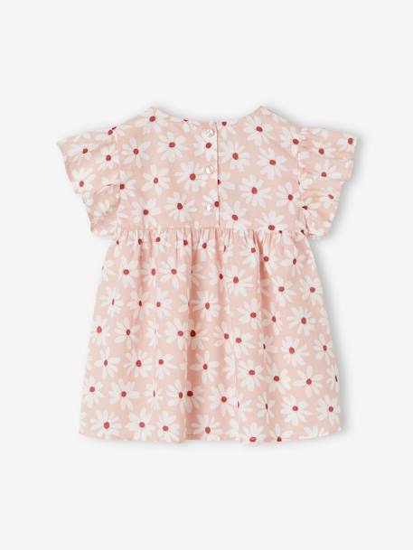 Blouse motifs fleurs fille manches courtes à volants orange imprimé+rose pâle 8 - vertbaudet enfant 