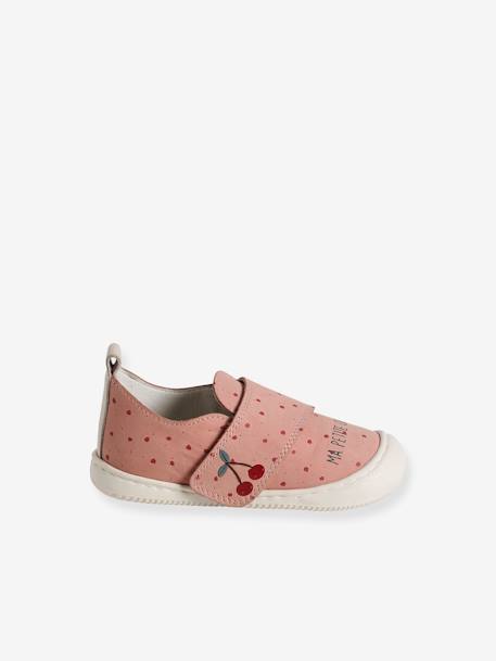 Chaussons scratchés bébé en cuir souple rose+rose imprimé 8 - vertbaudet enfant 