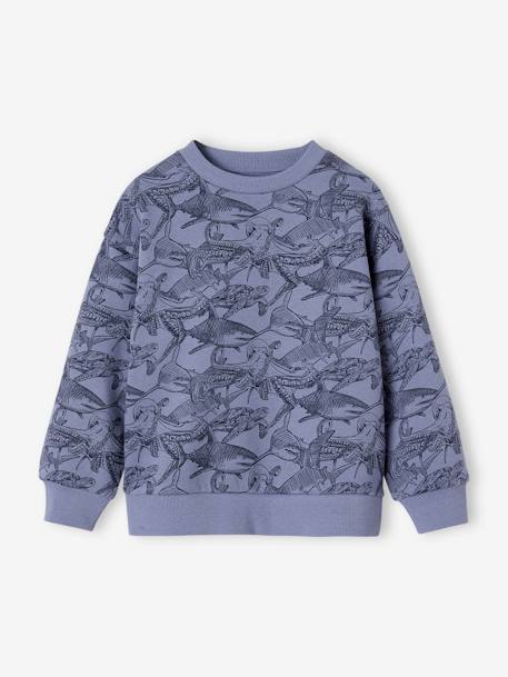 Sweat motifs crayonnés garçon bleu grisé+vert 3 - vertbaudet enfant 