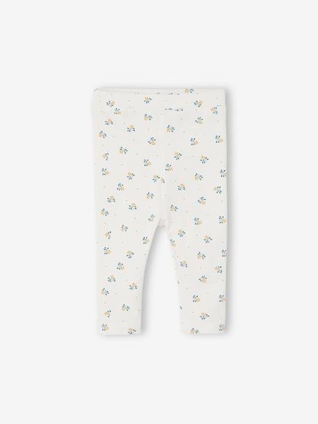 Lot de 2 leggings basic bébé BASICS BEIGE CLAIR IMPRIME+rose poudré 2 - vertbaudet enfant 