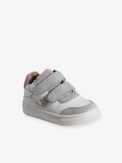 Chaussures-Chaussures fille 23-38-Baskets, tennis-Baskets blanches scratchées cuir bébé