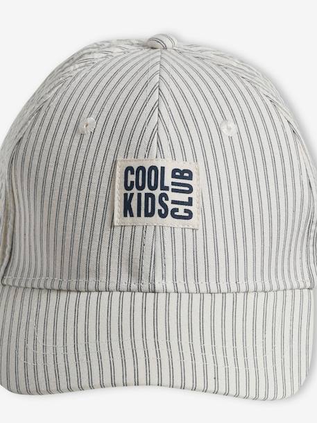 Casquette unie garçon brodée devant lichen+marine+rayé beige 9 - vertbaudet enfant 