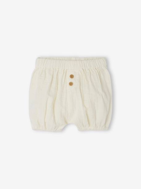 Lot de 2 bloomers naissance en gaze de coton bleu grisé+écru 8 - vertbaudet enfant 