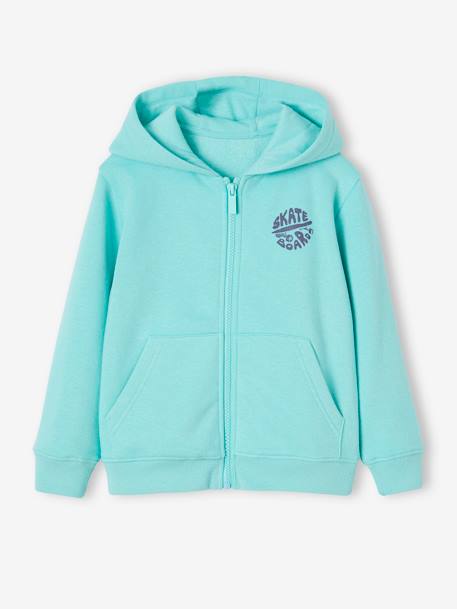 Sweat zippé à capuche Basics garçon ocre+turquoise 5 - vertbaudet enfant 