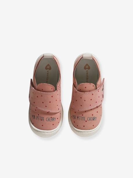 Chaussons scratchés bébé en cuir souple rose+rose imprimé 7 - vertbaudet enfant 