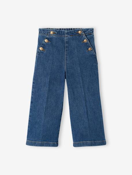 Pantacourt large ouverture à pont fille denim brut+double stone 3 - vertbaudet enfant 