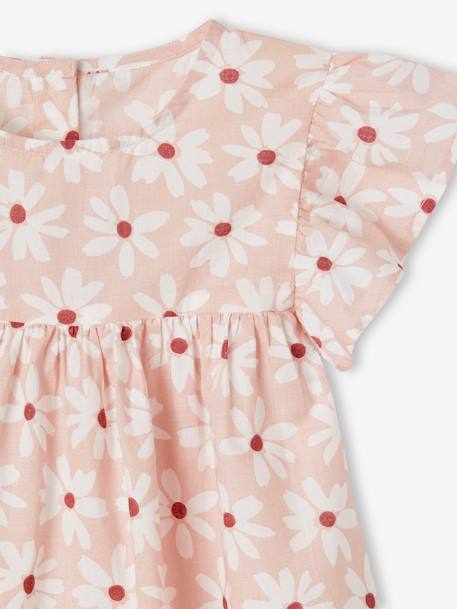 Blouse motifs fleurs fille manches courtes à volants orange imprimé+rose pâle 9 - vertbaudet enfant 