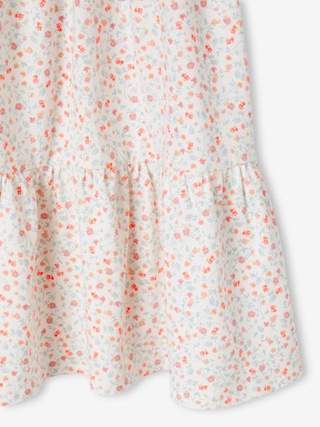 Robe smockée à bretelles fille abricot+blanc imprimé+vert émeraude 6 - vertbaudet enfant 