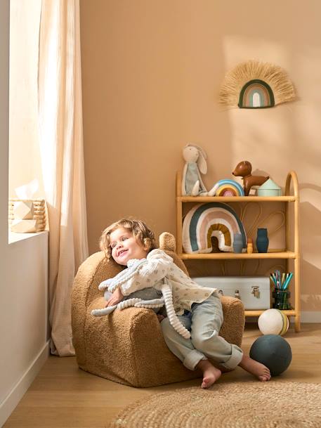 Fauteuil en mousse et sherpa Ourson camel+écru 3 - vertbaudet enfant 