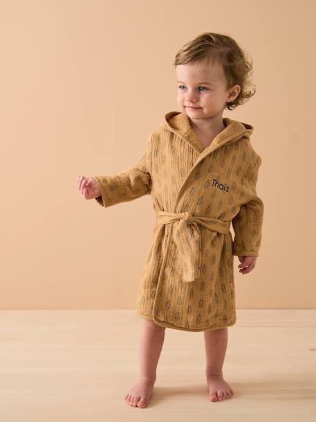 Peignoir de bain bébé personnalisable ETHNIC ocre 1 - vertbaudet enfant 