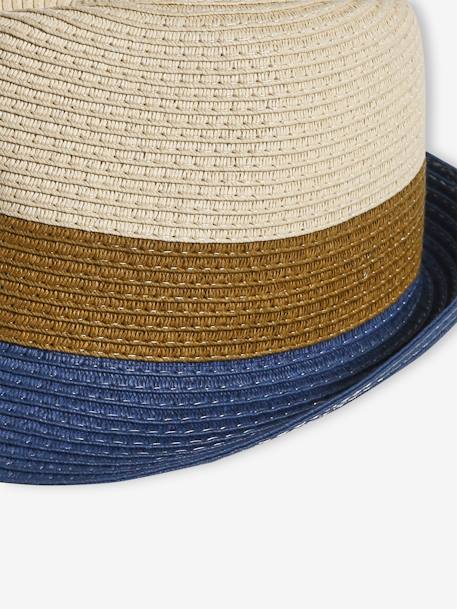 Chapeau esprit panama tricolore aspect paille garçon bois 2 - vertbaudet enfant 