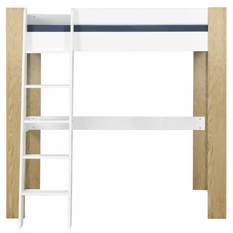 Pack lit mezzanine 2 places ALI - AKITEN RETAIL - Blanc et bois - Matelas inclus BLANC 2 - vertbaudet enfant 