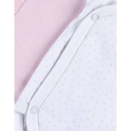 Set de 2 bodys croisés à manches courtes GRIS+ROSE 8 - vertbaudet enfant 