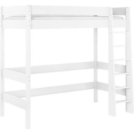 Lit mezzanine  Cléa - Blanc - 90x190 cm - Sommier à lattes en bois massif BLANC 1 - vertbaudet enfant 