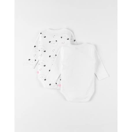 Set de 2 bodies croisés manches longues imprimé ours BLANC 2 - vertbaudet enfant 