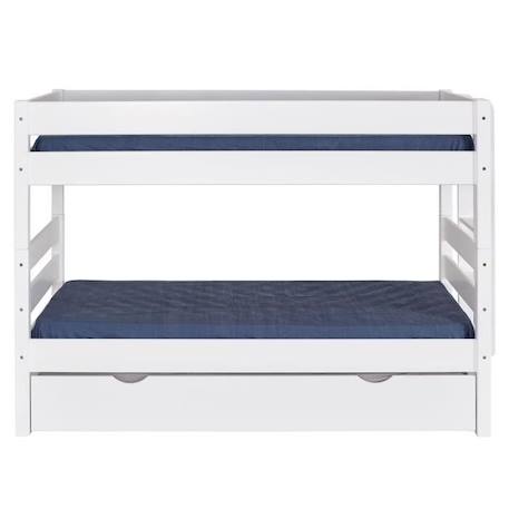 Lit superposé bas avec sommier gigogne Aniba - AKITEN RETAIL - Blanc - 90x200 cm BLANC 2 - vertbaudet enfant 