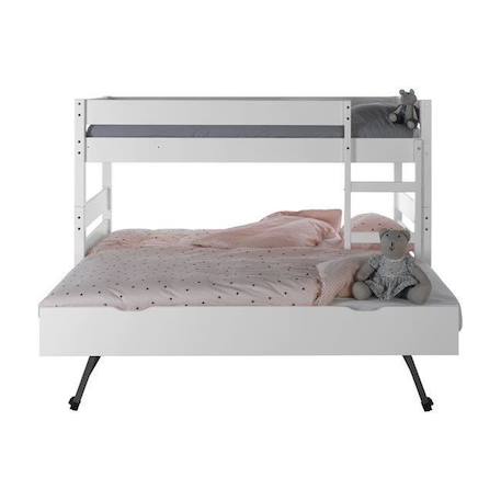 Lit superposé avec sommier gigogne Nubie  Blanc 90x200 cm BLANC 2 - vertbaudet enfant 