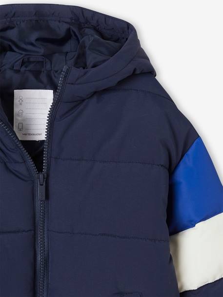 Doudoune à capuche colorblock garçon bleu nuit 3 - vertbaudet enfant 